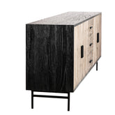 Hagen Black and Antique Brown Wood Finish Sideboard